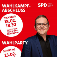 Einladung zur Wahlkampfabschlussparty und zur Wahlparty